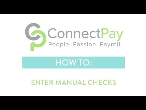 ConnectPay Payroll Software - Manual Checks