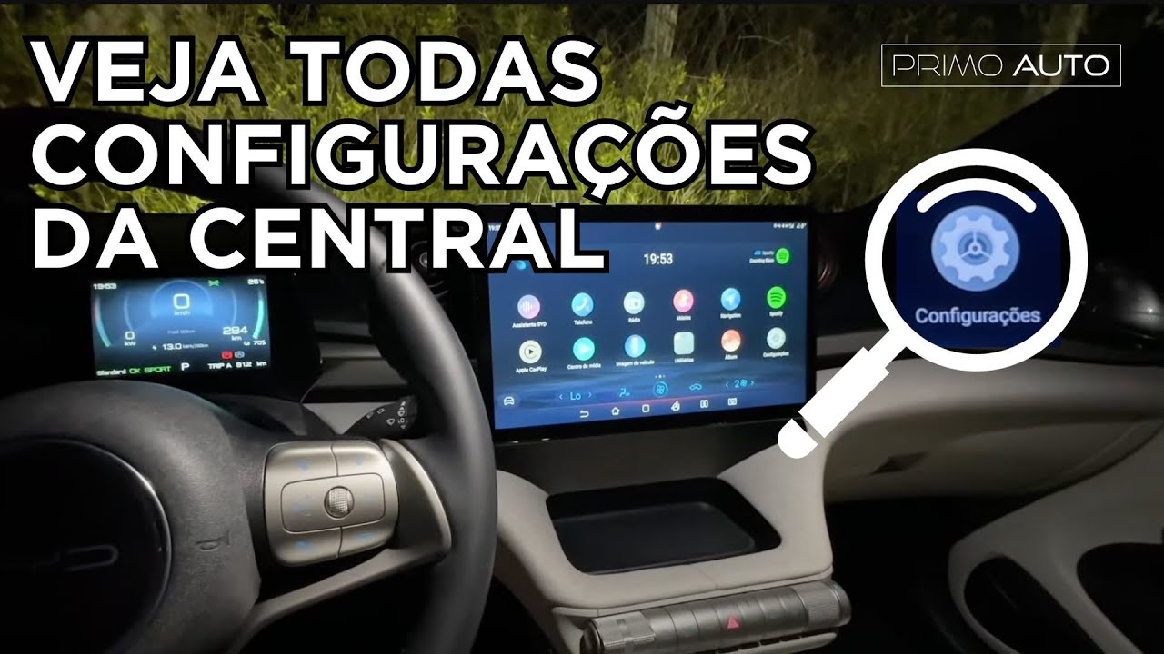 Menu Configurações da central multimídia do Byd Dolphin #byddolphin #centralmultimidia
