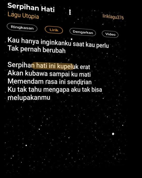 Serpihan Hati || Utopia