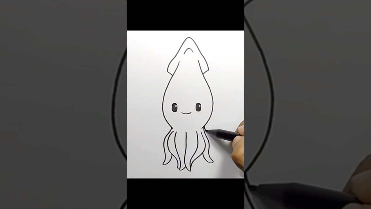 How to draw Cute Squid #shorts