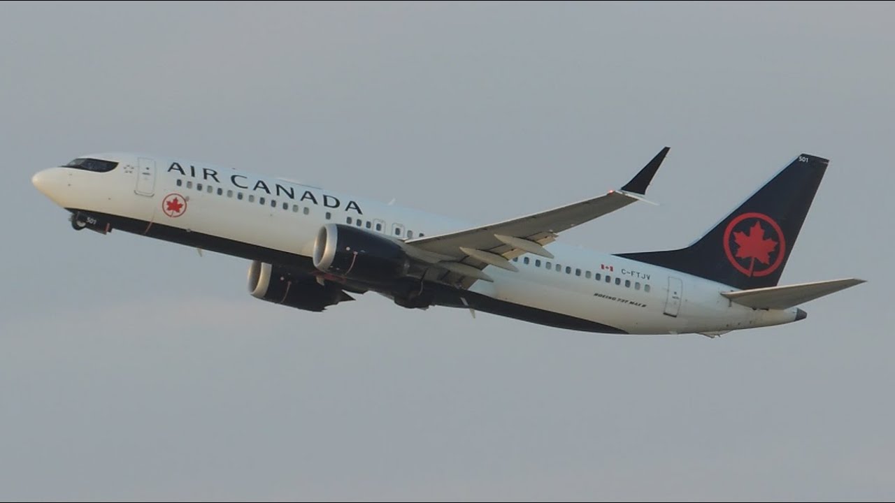 Air Canada Boeing 737MAX 8 [C-FTJV] takeoff from LAX