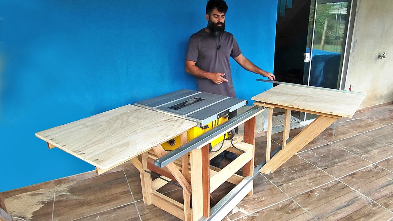 Esquadrejadeira com Serra de bancada 3 com trilho vertical