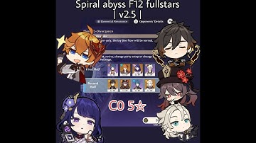 Spiral Abyss Floor 12 | 2.5 | childe raiden and hutao vape | C0 with 4stars weapon