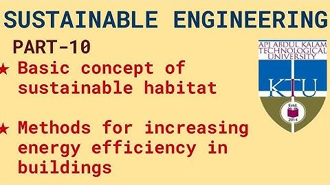 MODULE 5_1: sustainable habitat|  energy efficiency in buildings, S3 KTU : MCN 201,SUSTAINABLE ENGG|