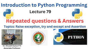 Python Programming Important Questions | Exception Handling | Try, Except, Raise & Assertion | VTU