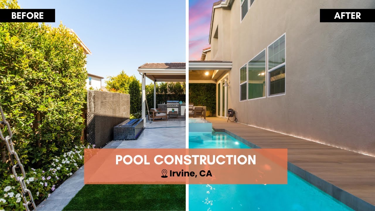 AMAZING Pool & Spa Backyard Transformation! Old backyard to Modern ...