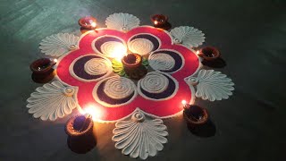 |DIWALI SPECIAL LAXMI POOJA RANGOLI DESIGN2020|COLOURFUL MUGGULU DESIGN|LATEST KOLAM 2020 BY DIPS