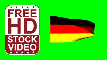Free Stock Videos - German flag waving on green screen 3D animation