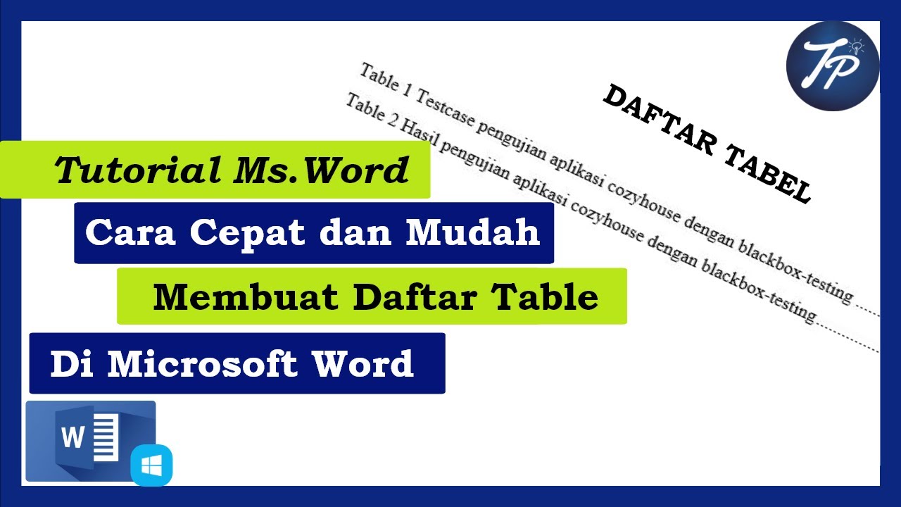 Cara Membuat Daftar Tabel Otomatis di Ms.Word || Tutorial Psikomter