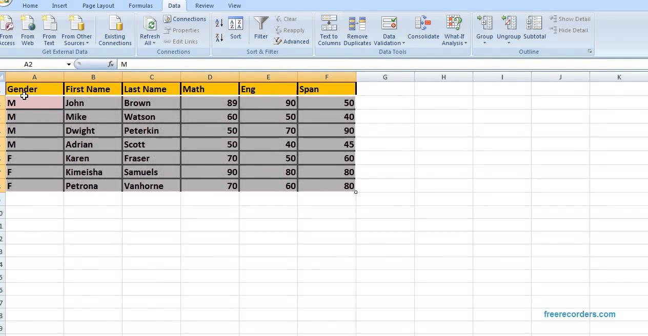 How to sort records in a Spreadsheet - YouTube