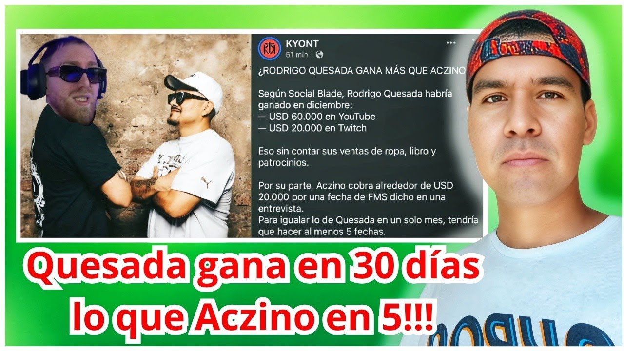 RODRIGO QUESADA gana mas haciendo contenido que ACZINO haciendo freestyle???😱😱😱