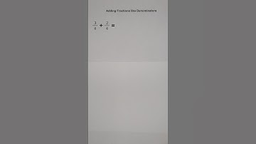 Add Fractions with like Denominators