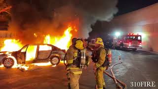 LAFD Light Force 33 Handles Chrysler Fire | SOUTH LA, CA  7.5.22