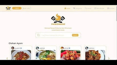 PRESENTASI UAS WEBSITE RESEP MAKANAN PAWONKOE || KELOMPOK 06