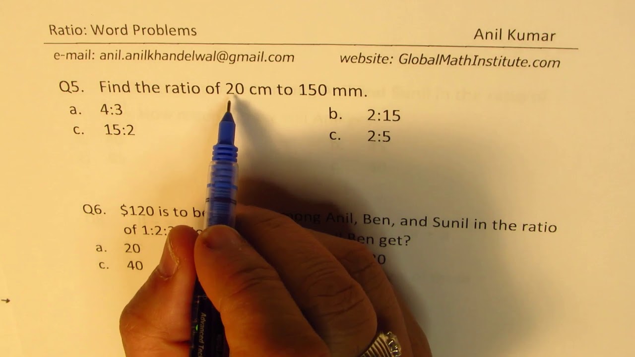 If A B 1 3 And B C 5 2 And C D 2 3 Find Ratio A B C D Strategy To Solve Ratio Word Problems Youtube