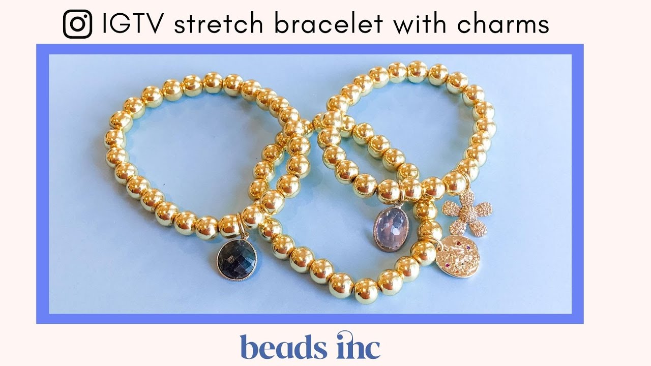 How to Make Stretchy Bracelets (Beaded Elastic with Charms)