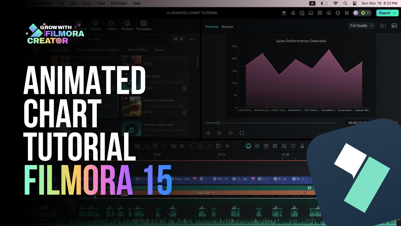 ANIMATED CHART TUTORIAL | FILMORA 15 - YouTube