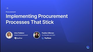 Chapter 5 | Implementing Procurement Processes That Stick