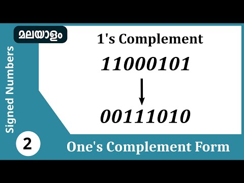 One’s complement binary representation | Signed Numbers Malayalam