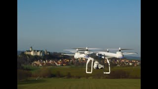 Test Potensic T25 Drohne Burg Ranis Im Hintergrund