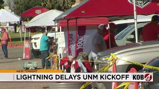 UNM begins game against North Dakota State after weather delay that forced evacuation