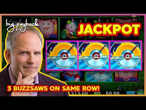 OMG JACKPOT! Huff N' More Puff THREE BUZZSAWS & BIG Bet!