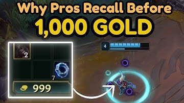 Why Pro Players (Almost) ALWAYS Recall Before 1,000 Gold?