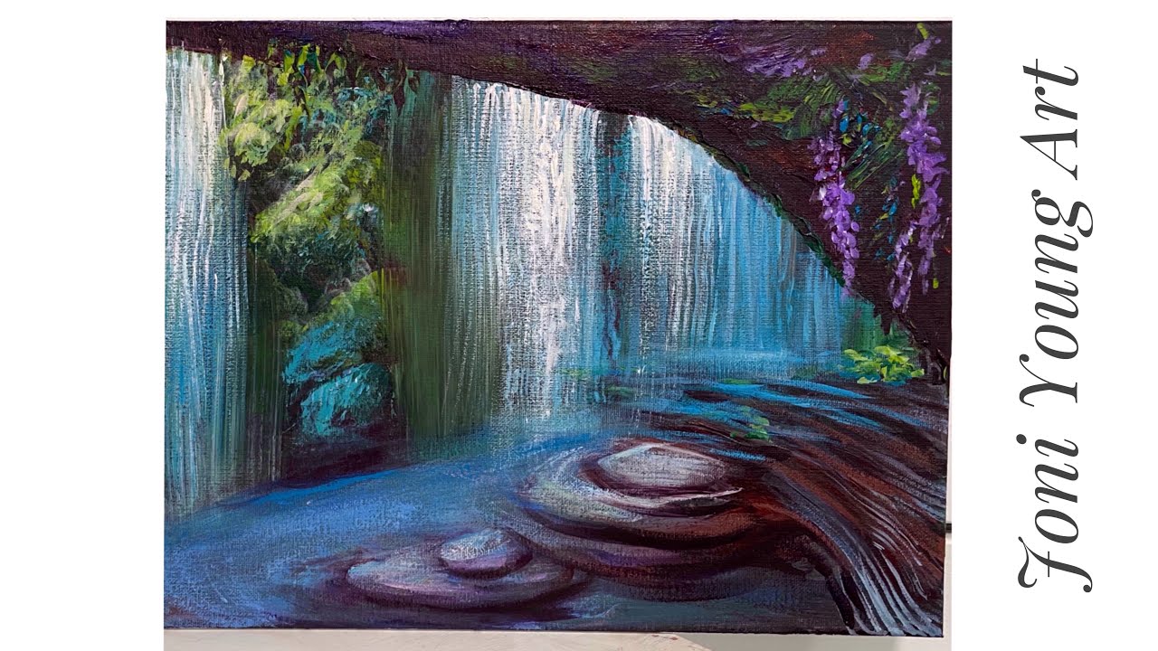 How To Paint Inside The Waterfalls Acrylic Painting Tutorial YouTube Maxresdefault