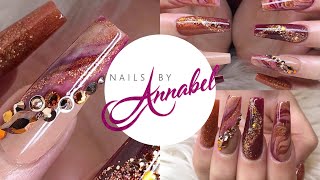 nail glitterbels acrylic fall autumn colour