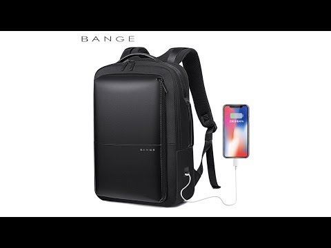 Классический деловой рюкзак Bange BG-S53, с USB портом, двумя отделениями и расширителем, до 32л