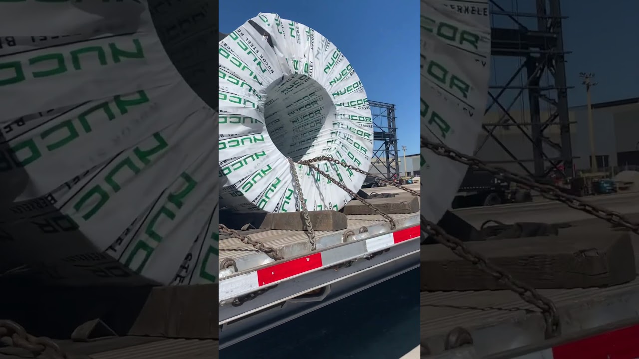 Chained down ready to tarp 44,000lbs on steel two steel coils 🚛🚚💪🏽👍🏽 Mavervick Transportation