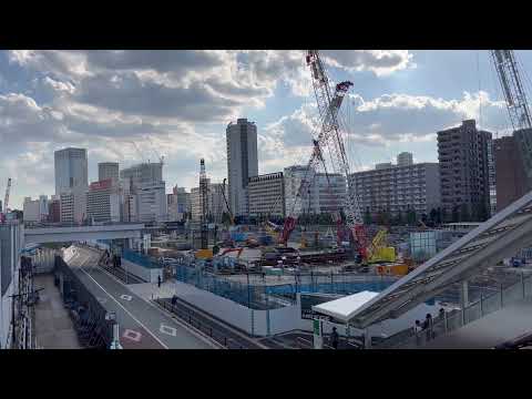 高輪ゲートウェイ駅前の「品川開発プロジェクト（第Ⅰ期）」の様子 2022年10月1日撮影