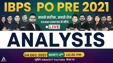 IBPS PO Analysis 2021 (4 Dec, Shift 2) | IBPS PO Prelims Asked Questions & Cut Off Analysis 2021