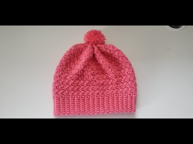 How To Crochet Suzette Stitch BEANIE - All Sizes - EASY - With Pom