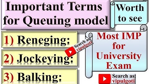 Most imp for Queuing theory|4|Most imp for exam|Queuing Theory|Reneging|Jockeying|Balking|GTU|OR
