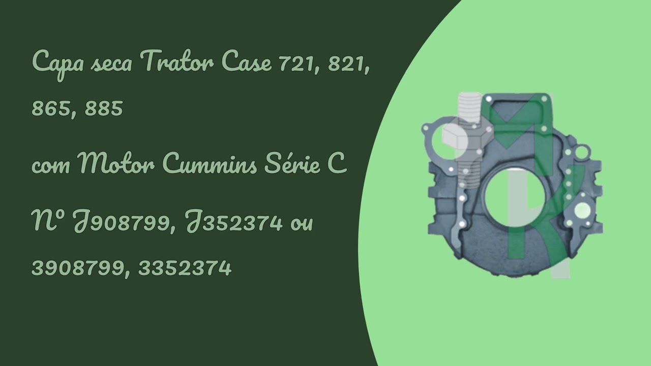 Capa Seca Carcaça do Volante Trator Case 721 821 Motor Cummins Série C