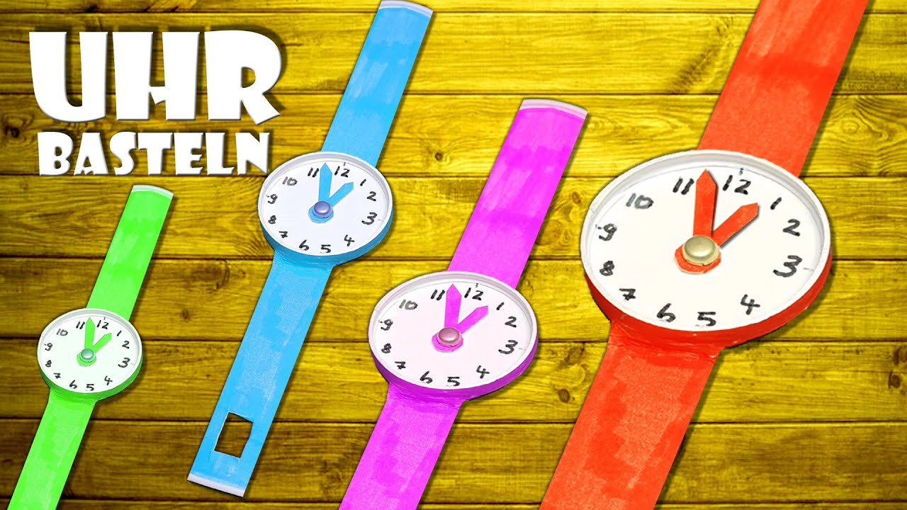 Armbanduhr basteln Spielzeug Uhr aus Pappbecher - cup watch toy DIY craft  [4K] - YouTube