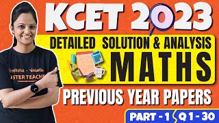 KCET 2023 Maths Part 1 - Previous Year Question Papers with Solutions #kcetpyq