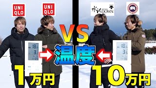 【価格10倍】どっちが暖かいか検証してみた「ユニクロ」vs「高級ダウン」