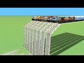 SIX TRAINS CROSSING HIGHT TRACKS JUMP RAILWORK BEANG DRIVE RAILROAD CROSSING