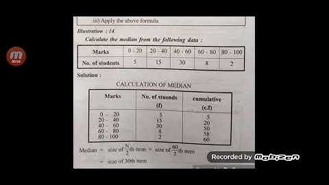 Median- continuous series tamil