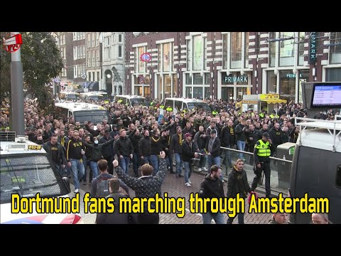 Update New Dortmund fans marching through Amsterdam