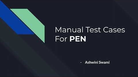 Manual test cases for PEN