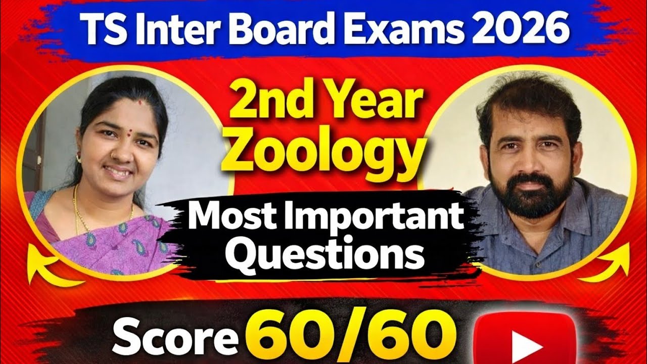 🔥 TS Inter Board Exams 2026 – 2nd Year Zoology Most Important Questions | Score 60/60 Strategy! 🔥