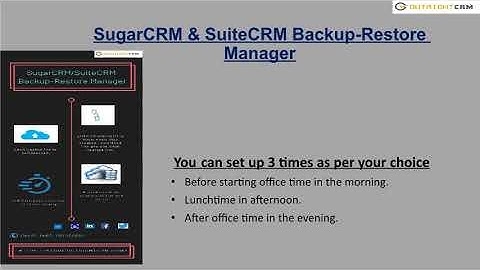 SuiteCRM Backup and Restore (Automatic), SugarCRM Backup & Restore