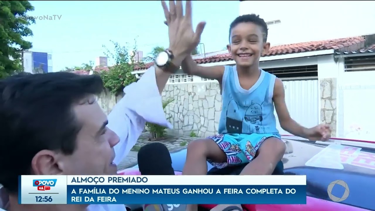 Almoço premiado: família do menino Mateus ganhou a feira completa do Rei da Feira - O Povo na TV