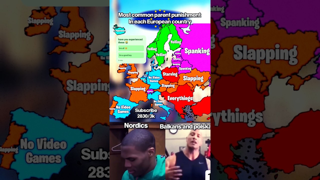 Most common parental punishment in each European country 😭 