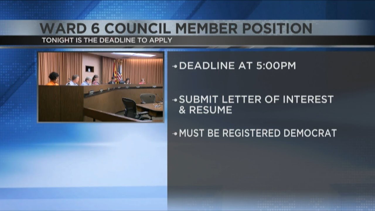 Deadline is today to apply for vacant Ward 6 City Council seat - YouTube