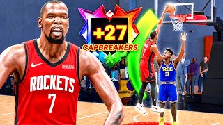 LEGEND 6’11 KEVIN DURANT BUILD with 27 CAP-BREAKERS is UNGUARDABLE in RANDOM REC (NBA 2K26)