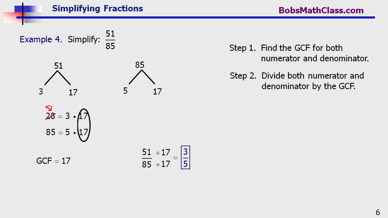 4 2 Simplifying Fractions YouTube
